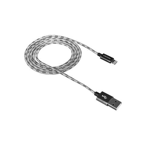 Кабель Lightning Canyon USB - Lightning 1м, Dark Grey (CNE-CFI3DG) в оплетке