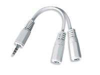 Аудіокабель Cablexpert 3.5 mm-2х3.5 mm 0.1 м, стерео, White