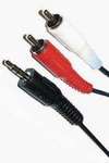 Аудіокабель ATcom mini-jack 3.5мм(M) - > 2 RCA (M) пакет, довжина 5 м.