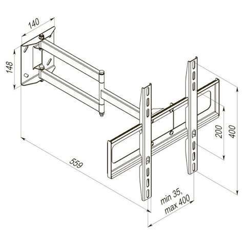 Кріплення настінне ТВ Simpler 48ET 32"- 65" похило-поворотне