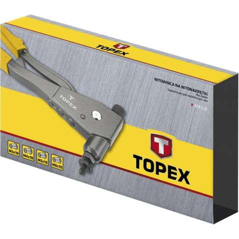 Клепальний iнструмент TOPEX для рiзьбових заклепок M3, M4, M5, M6 43E110