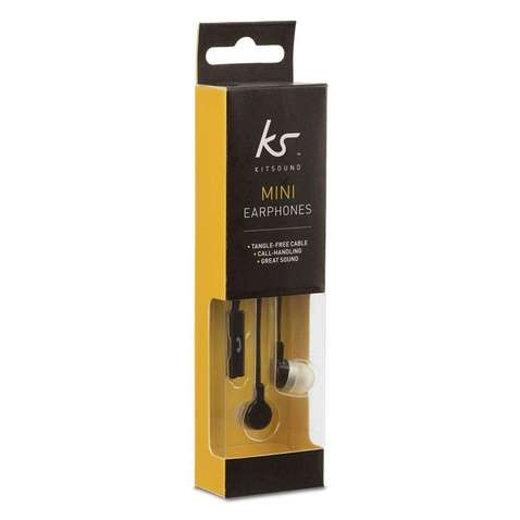 Навушники KitSound Entry Mini In-Ear Headphones Black (KSMINIBK) + Микрофон