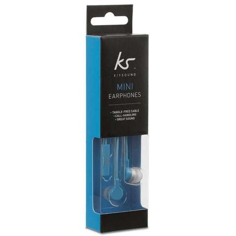 Навушники KitSound Entry Mini In-Ear Headphones Blue (KSMINIBL) + Микрофон