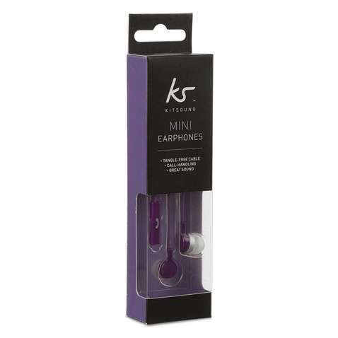 Навушники KitSound Entry Mini In-Ear Headphones Purple (KSMINIPU) + Микрофон