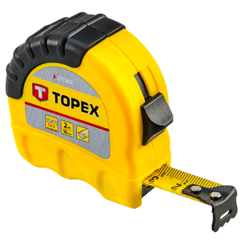 Рулетка вимірювальна Topex сталева стрічка 10 м x 25 мм (27C310)