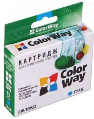 Струменевий картридж ColorWay EPSON St. T26/27/TX106/C91 Cyan T0922