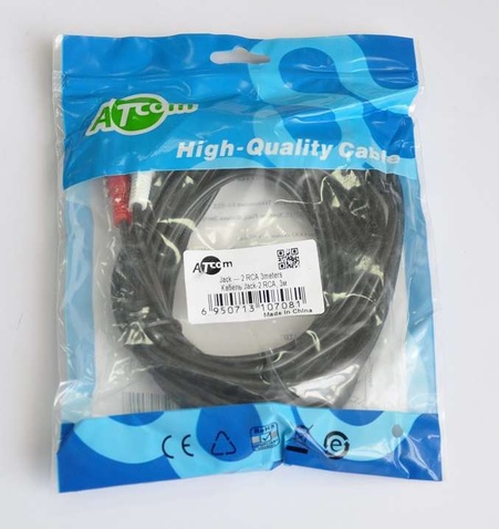 Аудіокабель Atcom (10708) mini-jack(M) - > 2 RCA (M) пакет, 3 м.