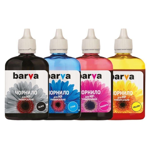 Чорнило BARVA HP Universal №2 B/C/M/Y 4х90г (HU2-090-MP)