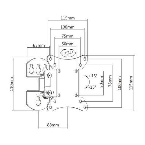 Кріплення настінне BRATECK LCD-501N 17"-37"