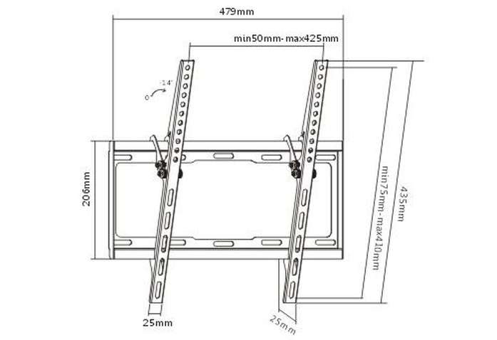 Кріплення настінне BRATECK LP34-44T 26"-47"