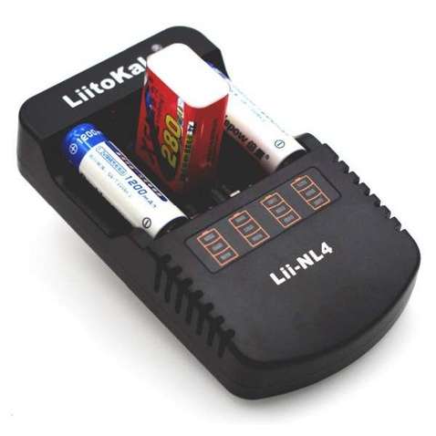 Зарядний пристрій для акумуляторів Liitokala NL4 для чотирьох Ni-Cd/Ni-Mh/Li-Ion, 220V/12V power, Box