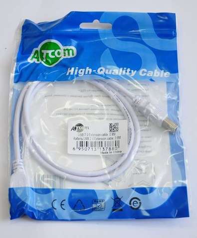 Кабель USB Atcom (3788) USB (AM/AF) 0.8m