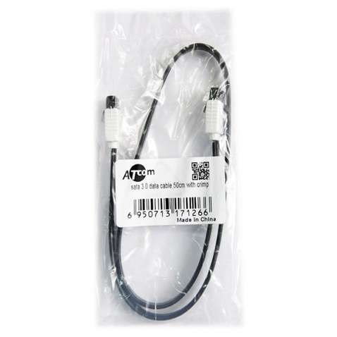 Кабель SATA Atcom SATA 3.0 / SATA 3.0 0.50m Black (17126) с застежками