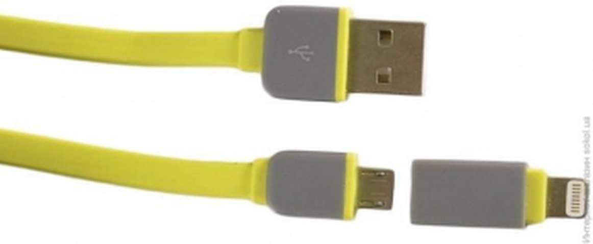 Кабель синхронізації  EasyLink EL-524 2 в 1 Lightning + micro USB Yellow