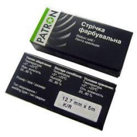 Стрічка до принтерів PATRON 13мм х 7м Black (П.М.) (RIB-PN-12.7x7-ПМ-B)