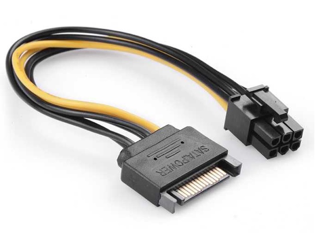 Кабель живлення 6pin Male to SATA Female (SATA-6Pip)