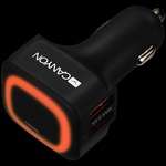 Зарядний пристрій автомобільний CANYON Universal 4xUSB car adapter, Input 12V-24V, Output 5V-4.8A, with Smart IC, black rubber coati