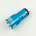 Автомобільний зарядний пристрій Dengos (2USB; 2.1A, 1A) Blue (AZP-2P-Blue)