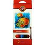 Олівці кольорові  Koh-i-Noor Mondeluz Рибки акварельні 12 кольорів (3716_p)
