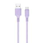 Кабель  ColorWay USB-microUSB, soft silicone, 2.4А, 1м, Purple (CW-CBUM044-PU)