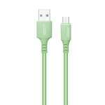 Кабель  ColorWay USB-microUSB, soft silicone, 2.4А, 1м, Green (CW-CBUM042-GR)