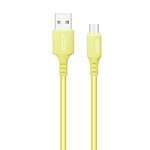 Кабель  ColorWay USB-microUSB, soft silicone, 2.4А, 1м, Yellow (CW-CBUM043-Y)