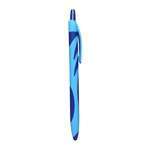 Ручка кулькова  автоматична 0,7 мм, з покриттям софт, блакитний корпус, синя, уп. 12 шт. H-Tone (JJ20