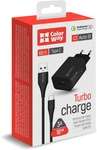 Зарядний пристрій Colorway 1USB Quick Charge 3.0 (18W) Black + Кабель Type C 1м Black