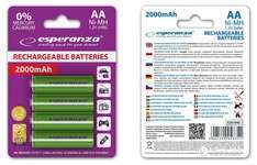 Акумулятор Esperanza EZA104G AA(HR6) 2000mAh 1x4 шт. Зелений