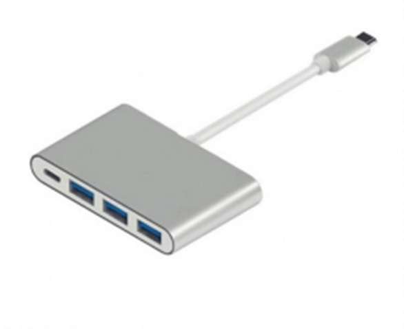 Адаптер Atcom (12808) USB-C to 3USB3.0+USB-C, 0.1м, метал