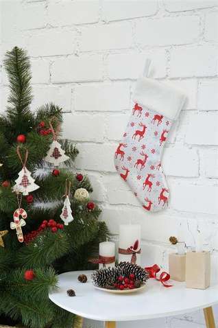Шкарпетка для подарунків ColorWay (CW-MCS38WH) Merry Christmas, 38см, White/Deer