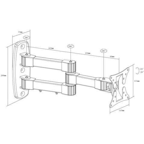 Кріплення настінне X-DIGITAL STEEL SA145 Black