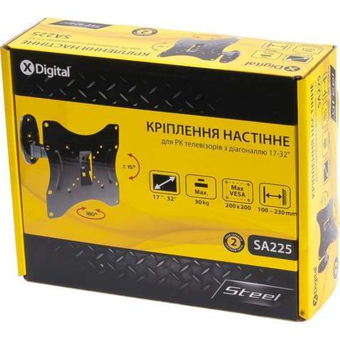 Кріплення настінне X-DIGITAL STEEL SA225 Black