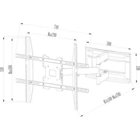 Кріплення настінне для ТВ CHARMOUNT CT-WPLB-T802