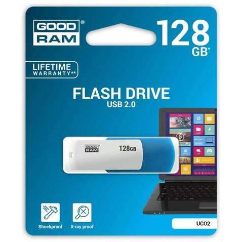 Флешка  128GB GOODRAM UCO2 (Colour Mix) Blue/White (UCO2-1280MXR11)