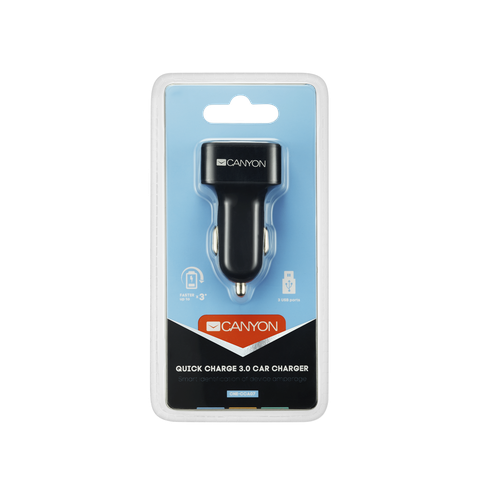 Автомобільний зарядний пристрій Canyon (3USB, 2.1A) Black (CNE-CCA07B)