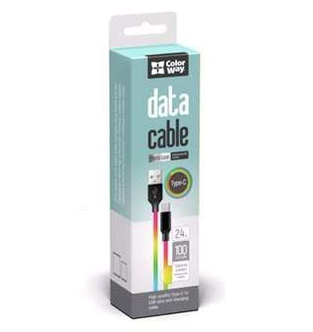 Кабель USB ColorWay USB-microUSB, 2.4А, 1м, Multicolor (CW-CBUM017-MC)