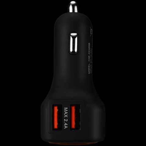 Зарядний пристрій автомобільний CANYON Universal 4xUSB car adapter, Input 12V-24V, Output 5V-4.8A, with Smart IC, black rubber coati