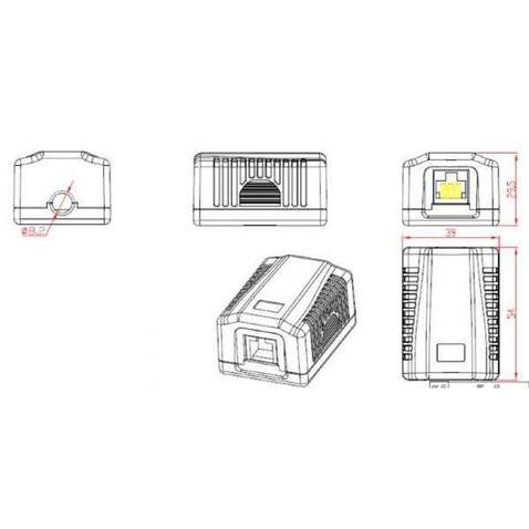 Розетка  Cablexpert (NCAC-2F5E-01) 2хRJ-45, Cat5Е,