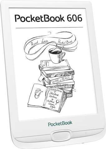 Електронна книга  PocketBook 606 White (PB606-D-CIS); 6" (1024х758) E-Ink Carta, 212 dpi, ОЗУ 256 МБ
