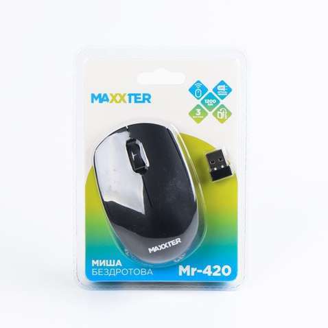 Миша Maxxter MR-420 Black Бездротова USB