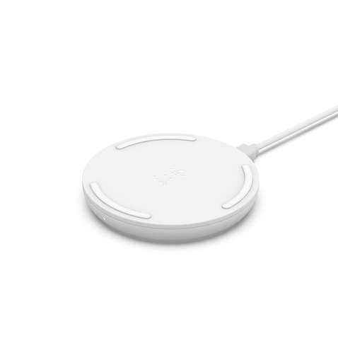 Зарядний пристрій USB Belkin Pad Wireless Charging Qi, 10W, white (WIA001VFWH)