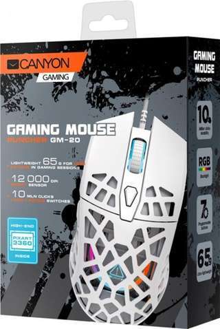 Миша  Canyon Puncher CND-SGM20W White USB