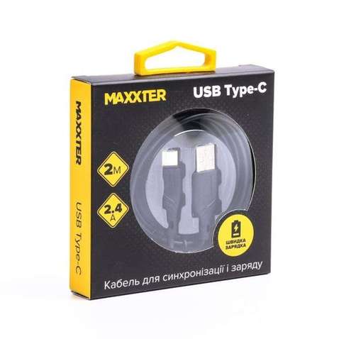 Кабель Maxxter USB-microUSB 2м чорний (UB-C-USB-02-2m)
