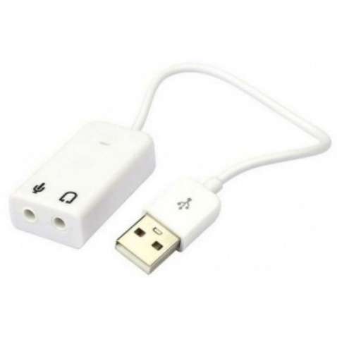 Звукова карта USB 3D Sound 7.1, White