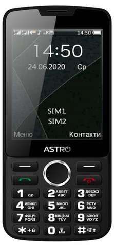Мобільный телефон  Astro A167 Dual Sim Black; 3.2"