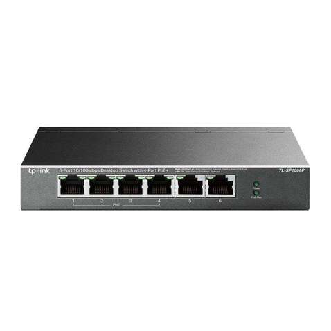 Комутатор  TP-Link TL-SF1006P (2хFE, 4xFE PoE+, max PoE 67W)