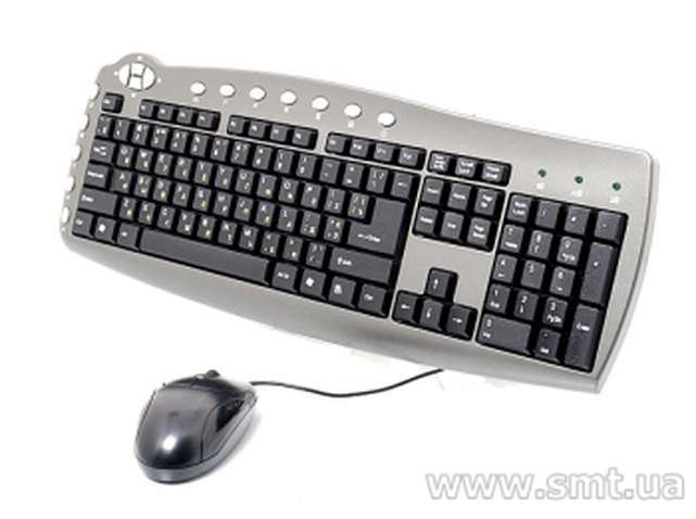 Комплект  (клавиатура + миша)  HQ-Tech KM-348 USB Grey Multimedia (комплект клавиатура + мышь)