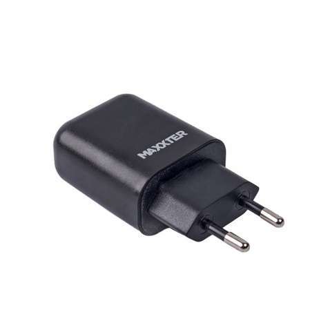 Зарядний пристрій  Maxxter 5V 2,4A, Quick Charge 3.0 1USB Black (WC-QC-AtM-01) + cable USB-TypeC