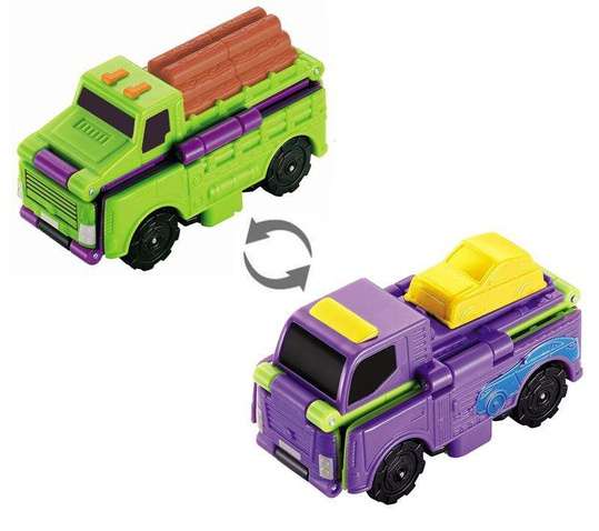 Машинка-трансформер   Flip Cars 2 в 1 Лісовоз і Транспортер EU463875-03